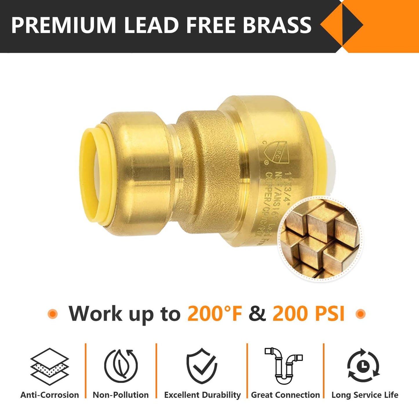 1" x 3/4" Push Fit Coupling