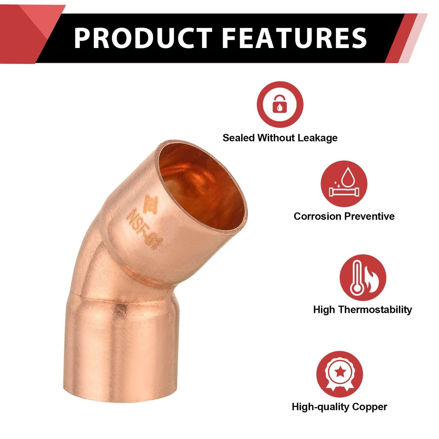 1-1/4" 45º Copper Elbow