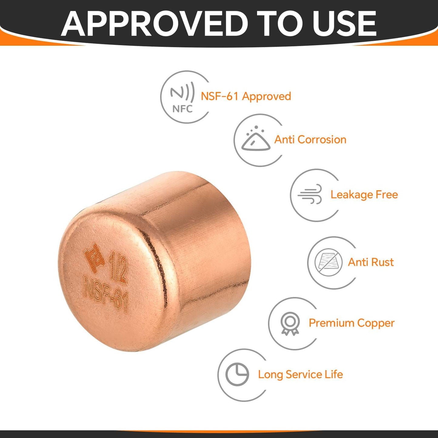 1/2" Solder Copper Pipe End Cap (Plug)