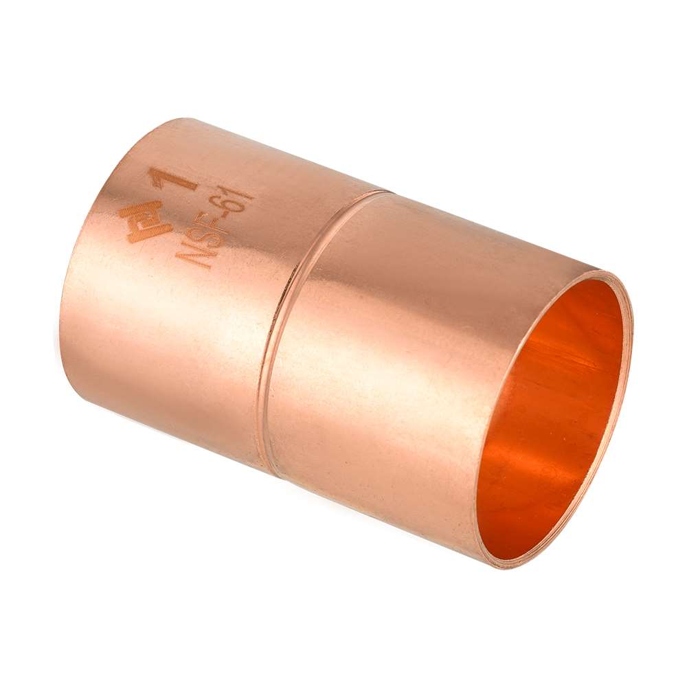1" Copper Coupling With Rolled Stop