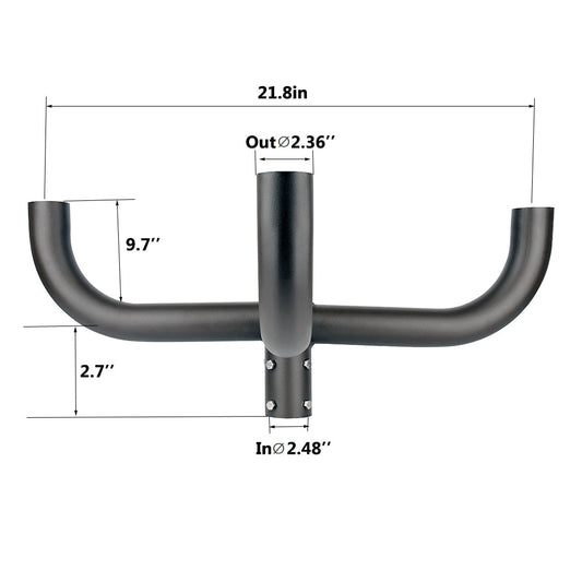 90 Degree Quad Round Bullhorn Tenon for 4 Lighting Fixture with 2-3/8" Slip Fit Mount,Big Size Quad Spoke Bracket for LED Parking Lot Area light