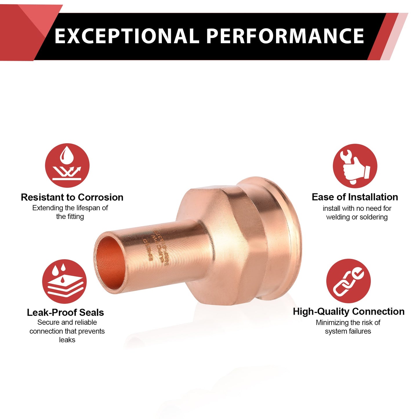 1/2" FTG Press x 3/4" Female Threaded Street Copper Adapter (Lead Free)