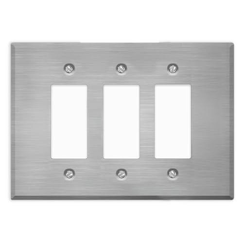 3-Gang Oversized Stainless Steel Rocker Switch Plate – Made in USA