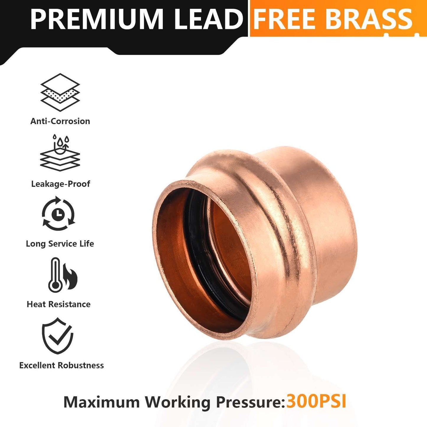 1" Press Copper Cap (Lead Free)