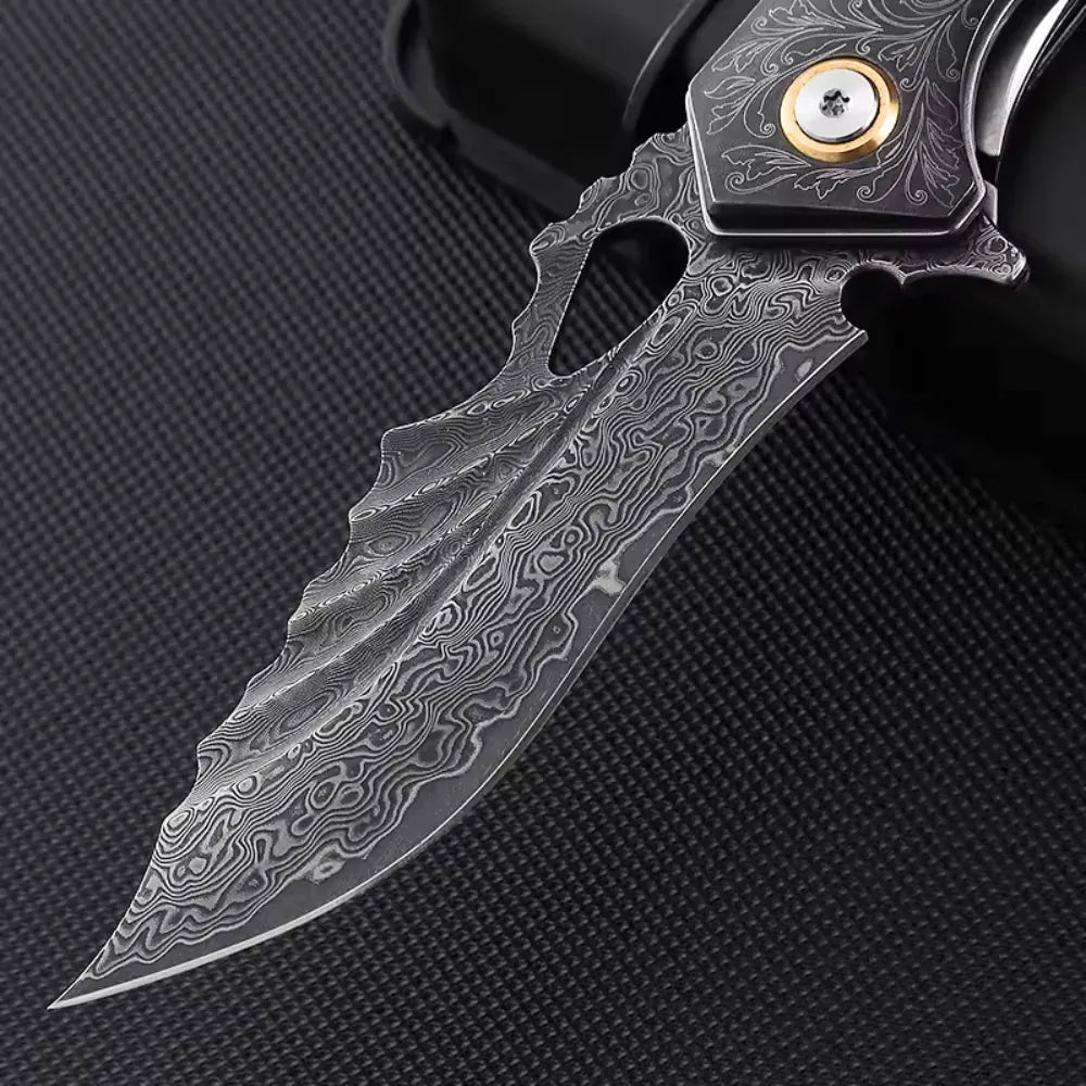 Condor VG10 Japanese Damascus Pocket Knife with Stained Maple Burl handle