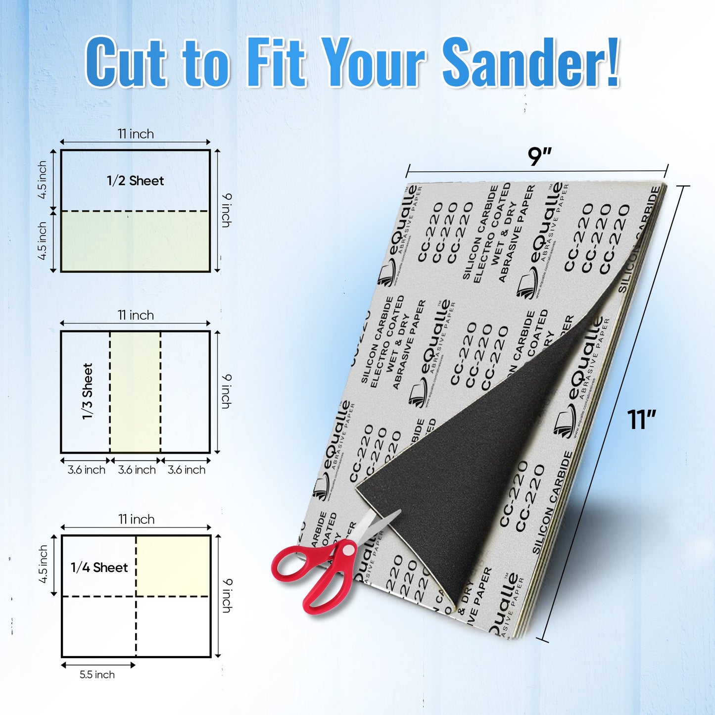 360 Grit Sandpaper Sheets – 100 Pack, 9x11 in, Wet or Dry Use