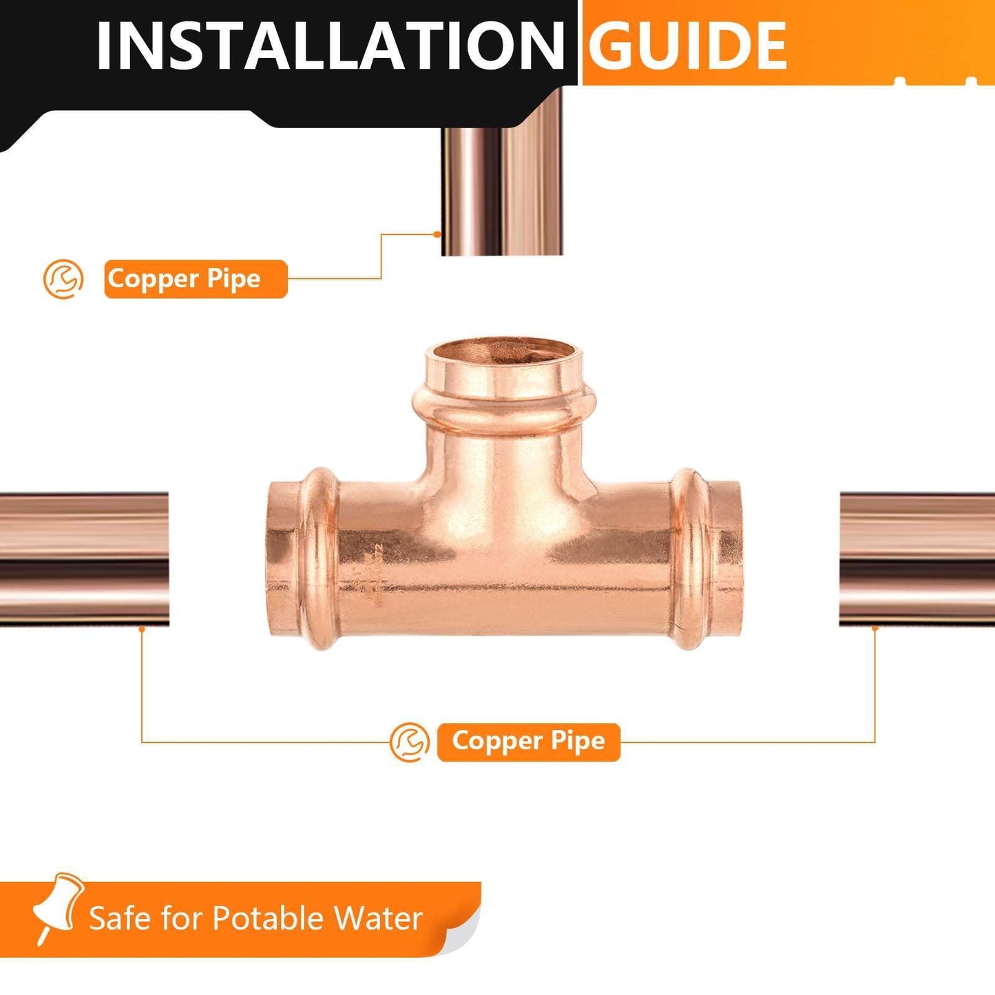 1" Press Copper Tee (Lead Free)