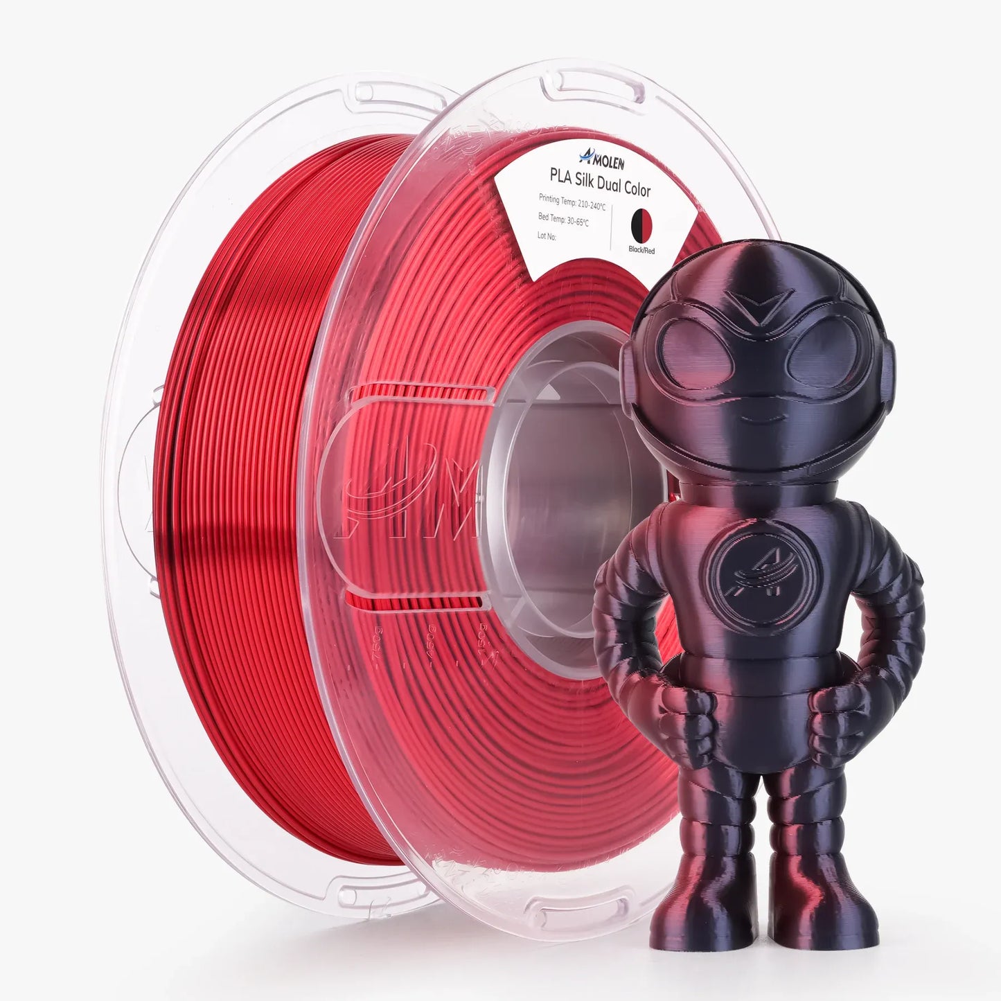 PLA Silk Dual Color Filament 1.75mm, 1KG/2.2LB