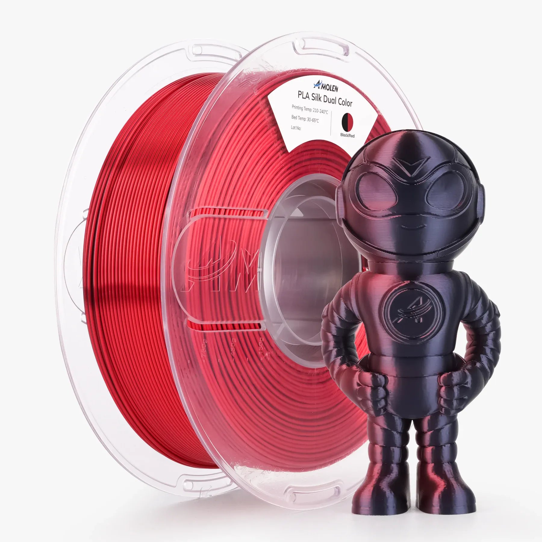 PLA Silk Dual Color Filament 1.75mm, 1KG/2.2LB