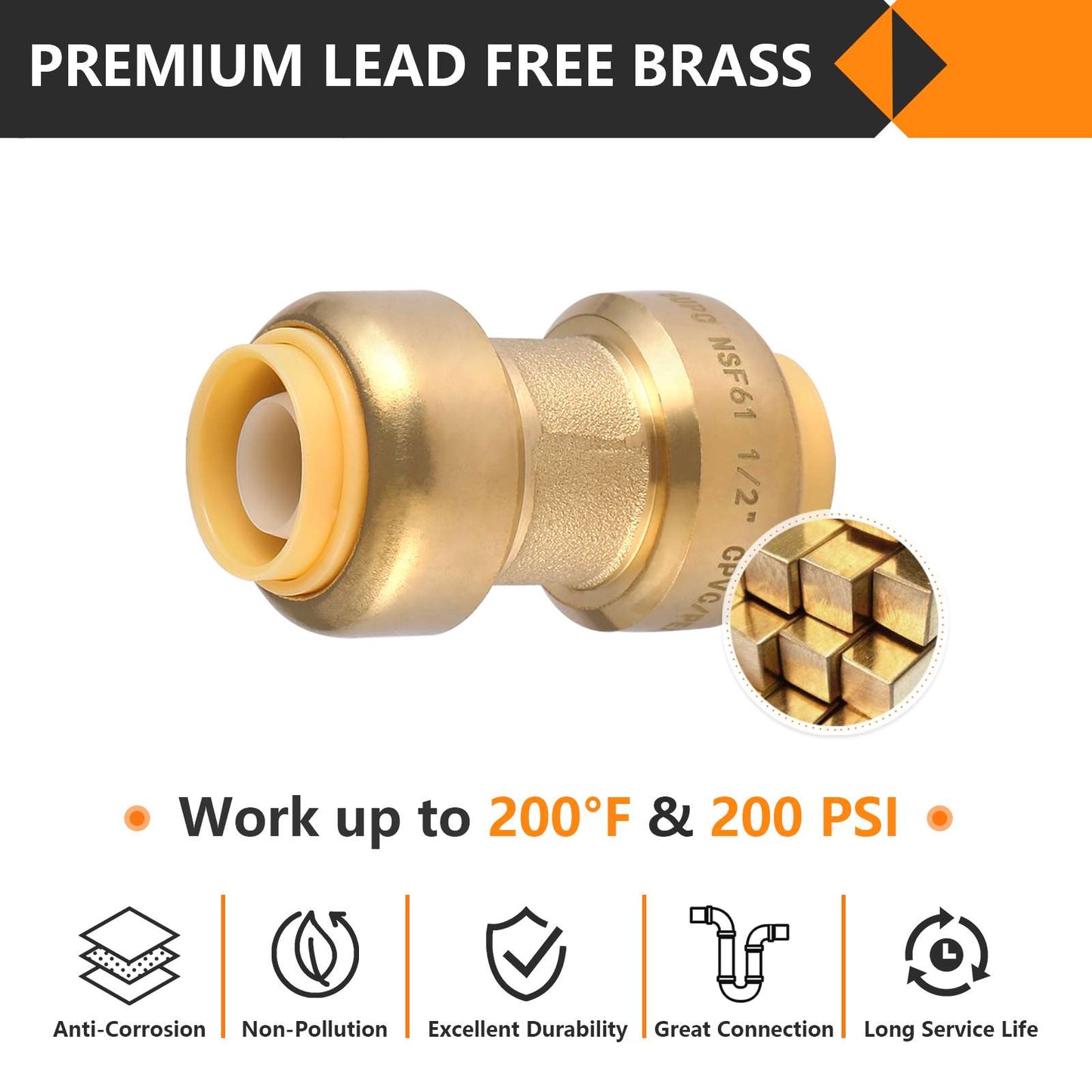 1" x 1" Push Fit Coupling