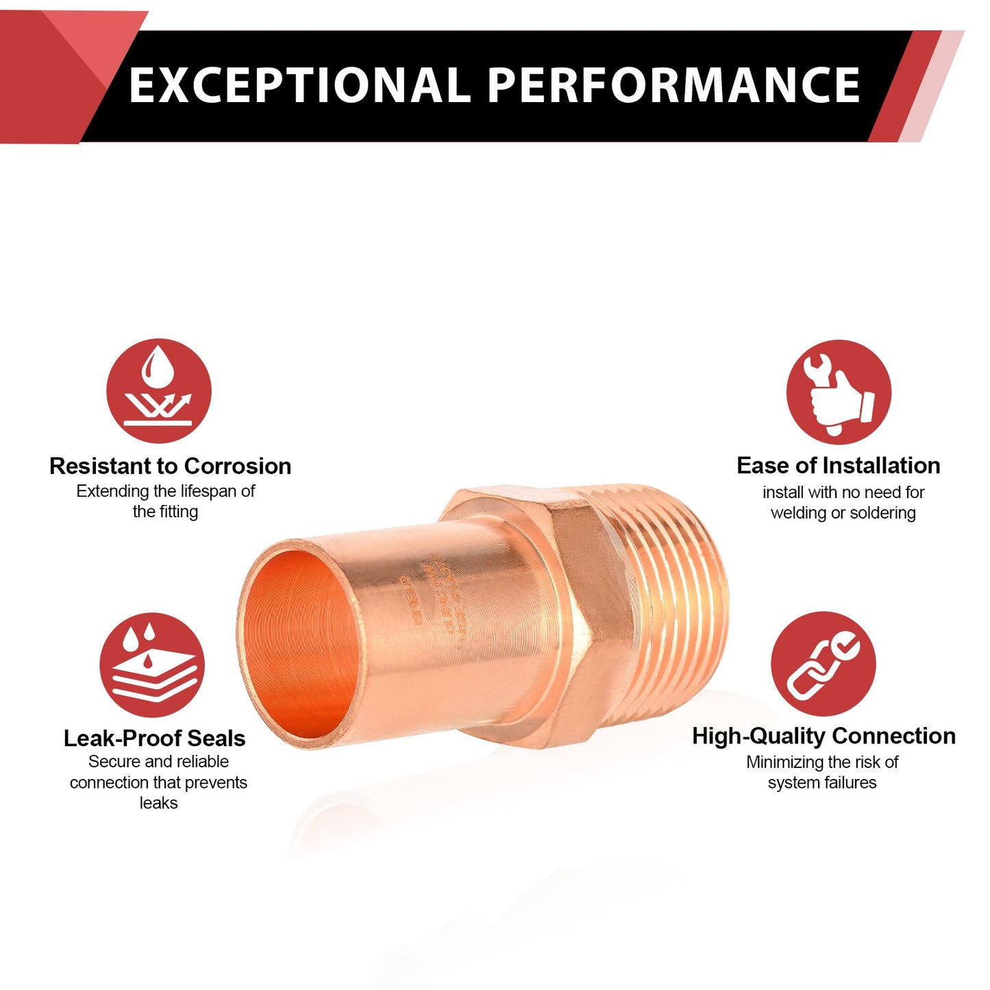 1" FTG Press Copper x Male Threaded Street Adapter (Lead Free)