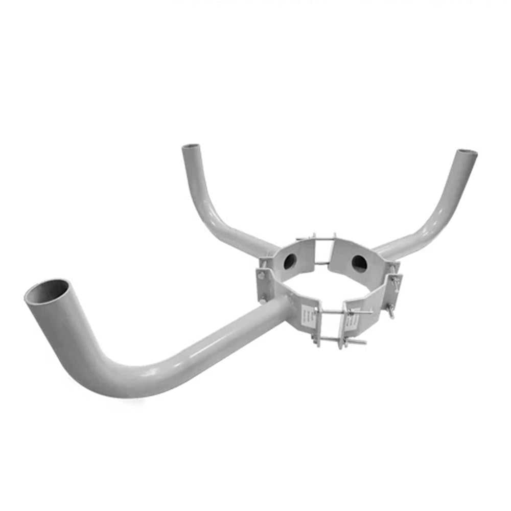 Wood Pole Bullhorn Mount with 2 3/8 Tenons for 10-13" poles, Wrap Around Brackets for Street Lighting