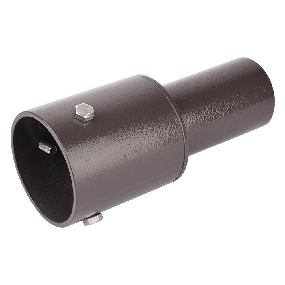 Tenon Adapter for 3 inch Round Pole, Single Vertical Bracket Adapter 3'' Round Pole for 2-3/8in Slip Fit LED Shoebox Parking Lot Pole Light