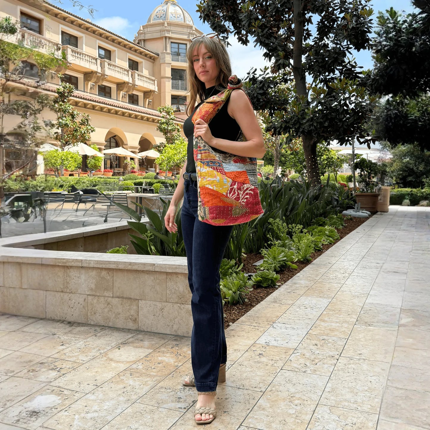 Kathmandu Collection Kantha Patchwork Hobo Bag