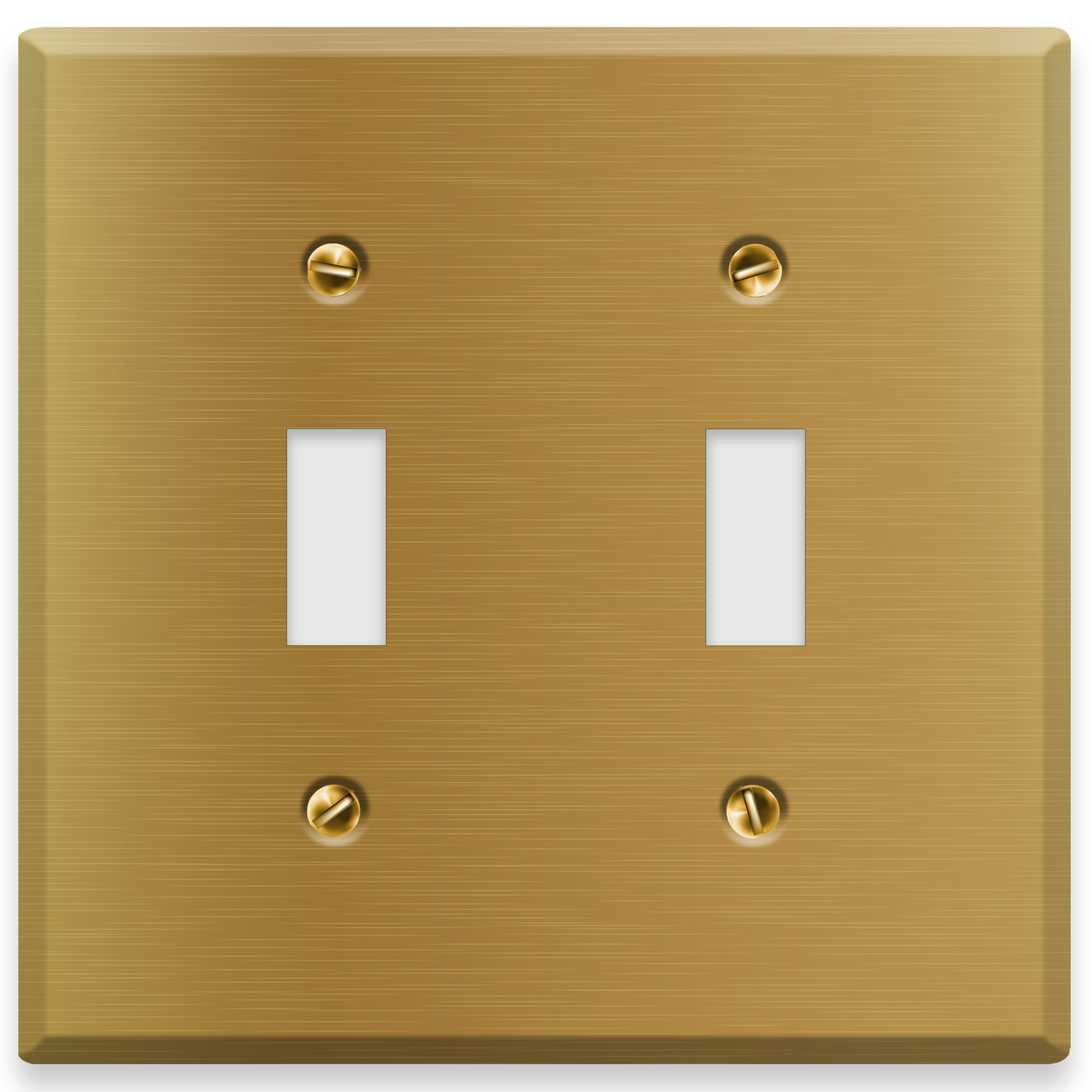 2-Gang Satin Brass Toggle Switch Wall Plate Cover