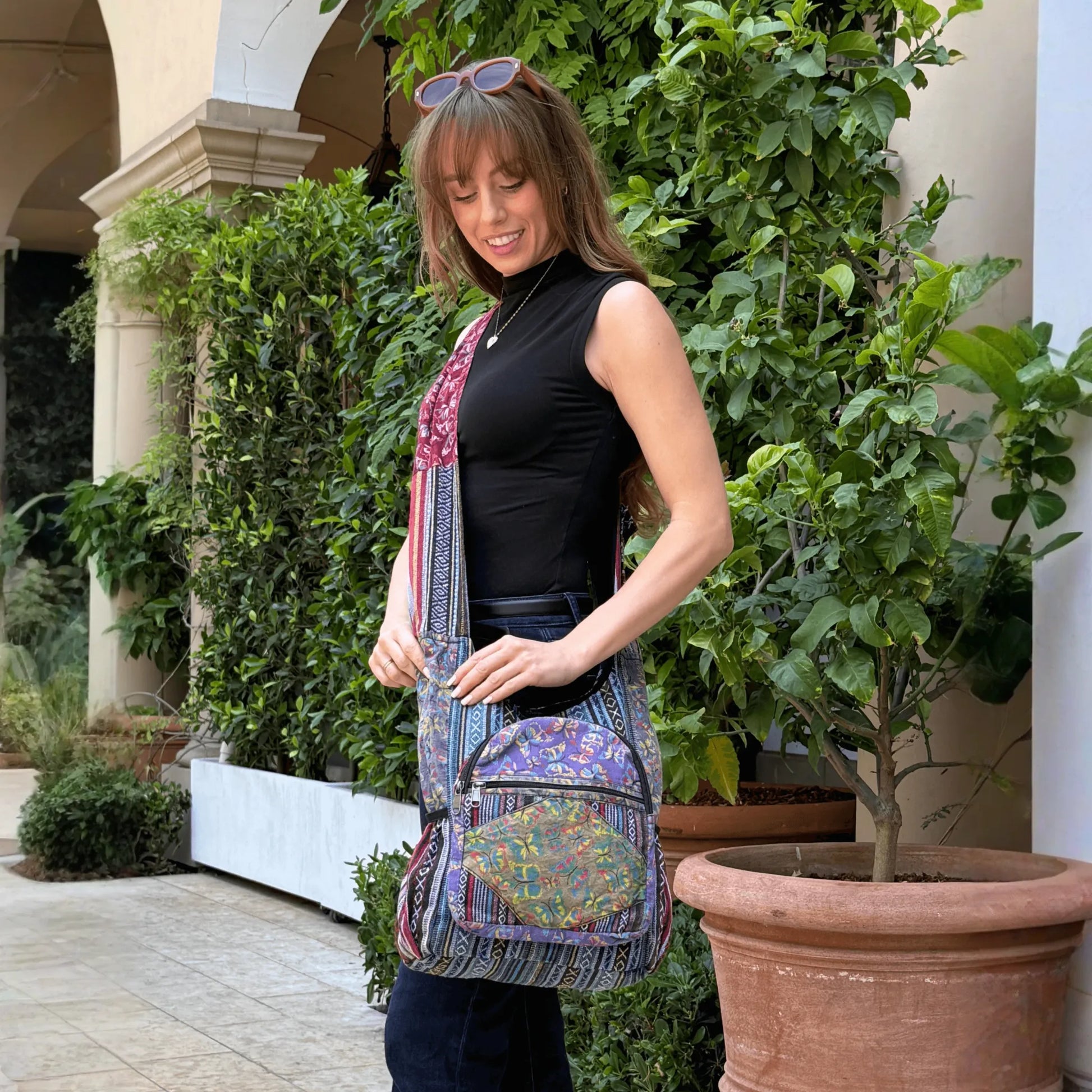 Kathmandu Collection Butterfly Design Hobo Bag