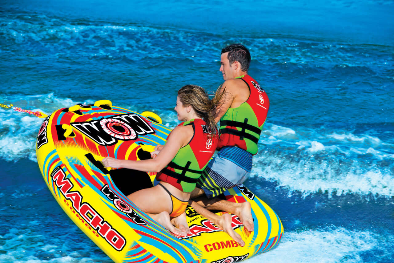 WOW Sports Macho 2 Person Towable Water Tube For Pool and Lake (16-1010)