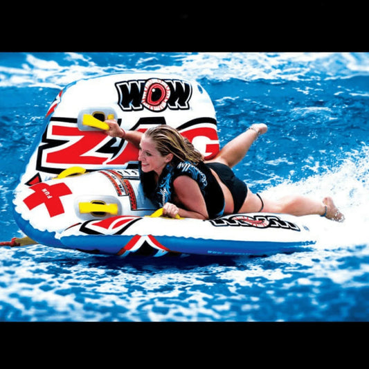 WOW Watersports Zig Zag 1 to 2 Person Inflatable Towable Steerable Tube