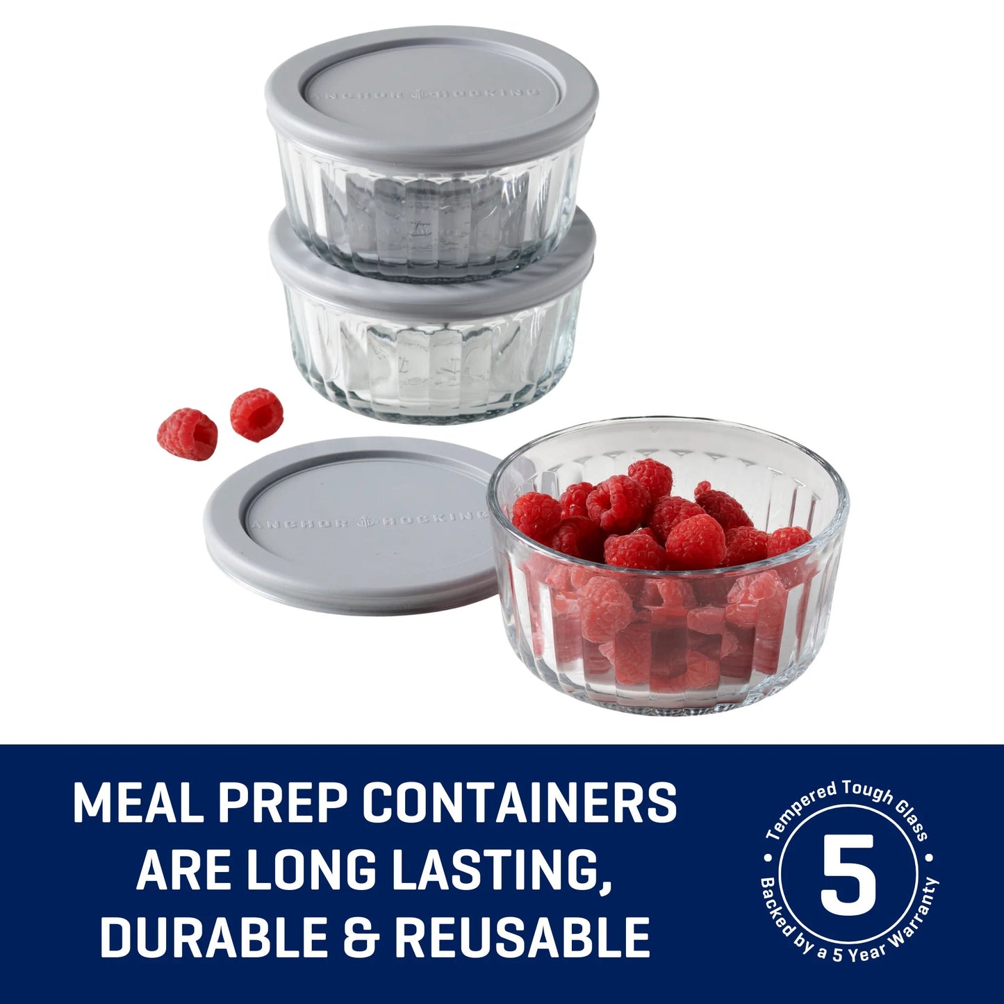 Anchor Hocking Glass Food Storage Containers with SnugFit Lids — Durable, Versatile, and Safe