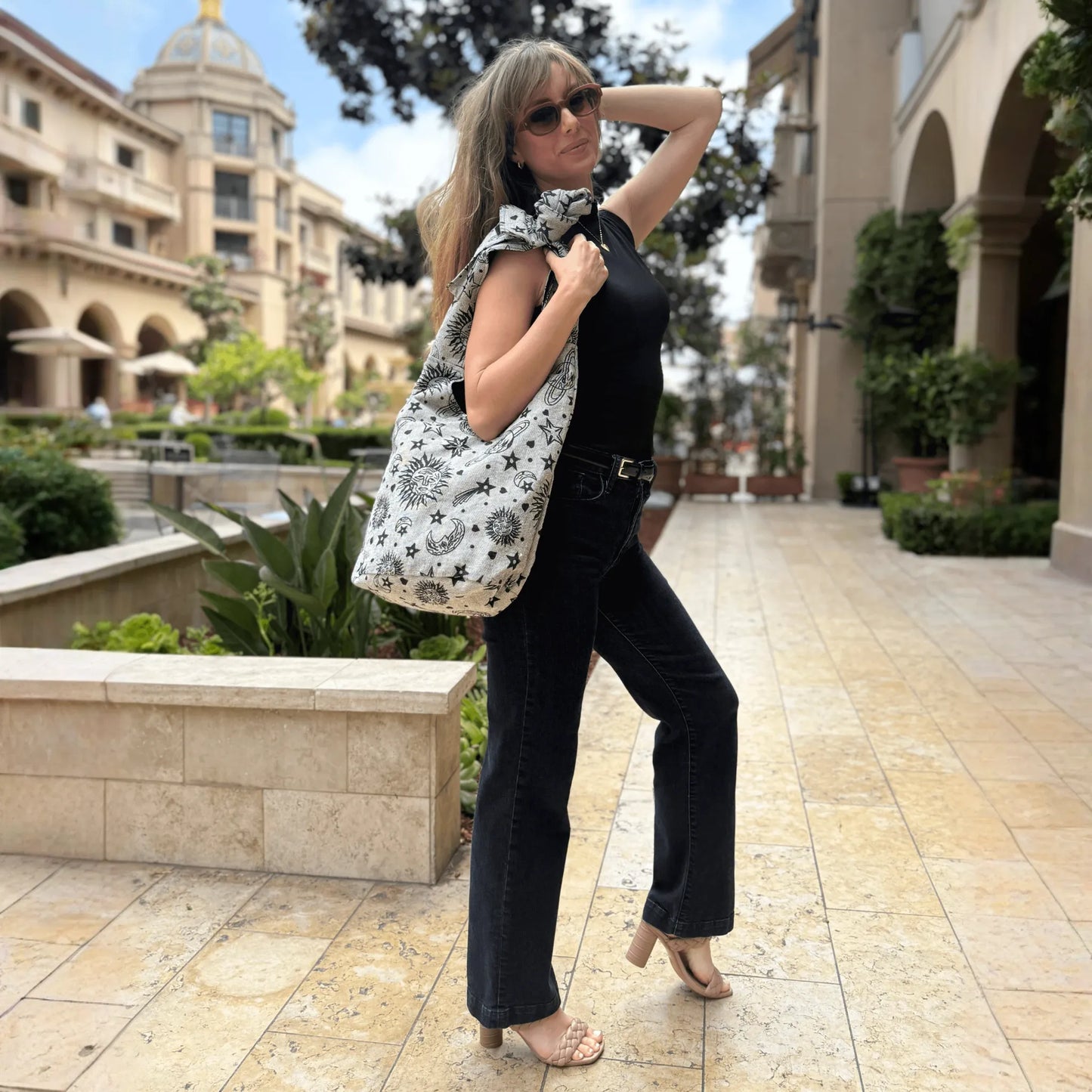 Kathmandu Collection Celestial Print Hobo Bag