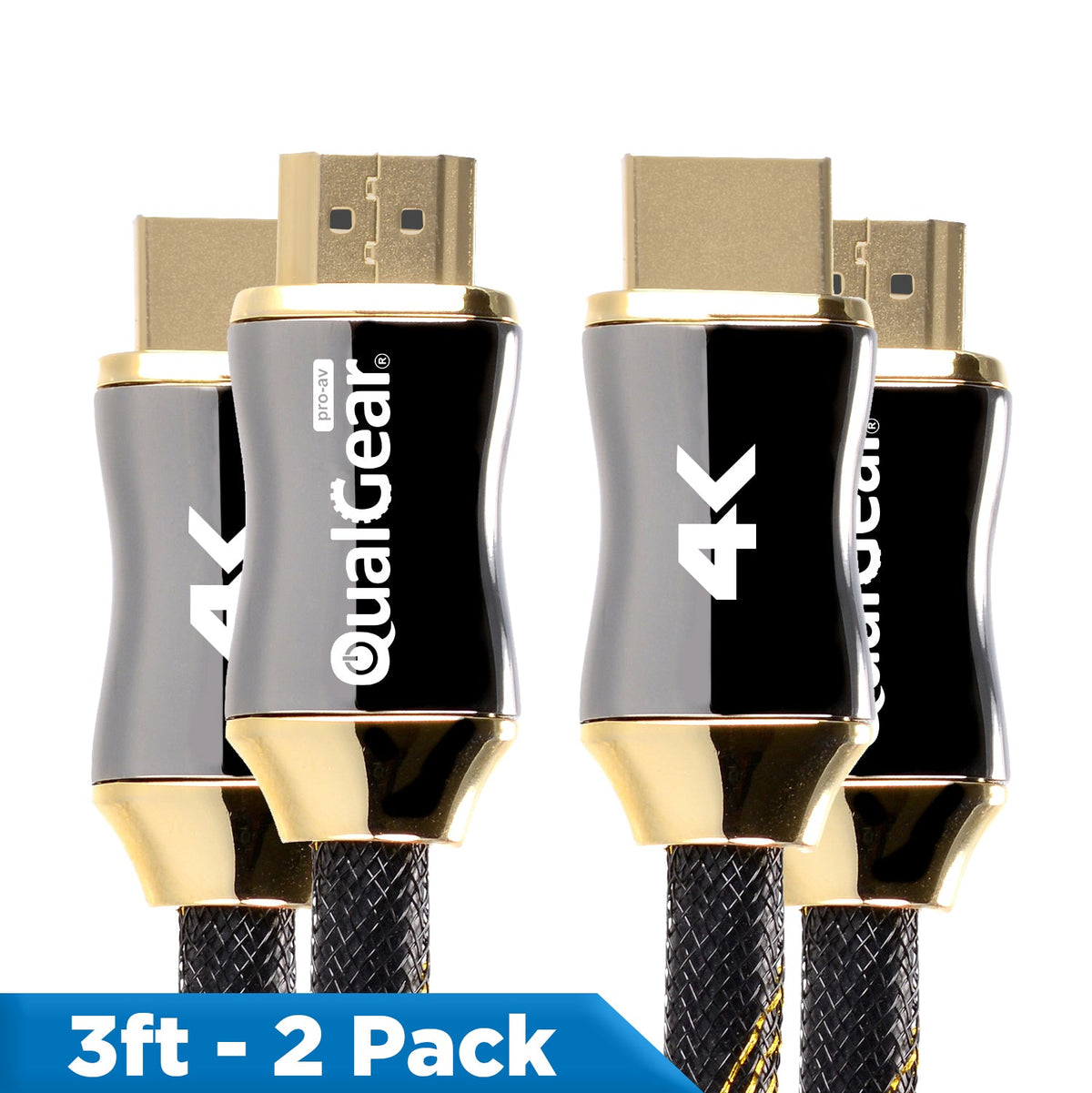 QualGear Premium Certified High Speed HDMI 2.0b Cable with Ethernet, 4K, Black
