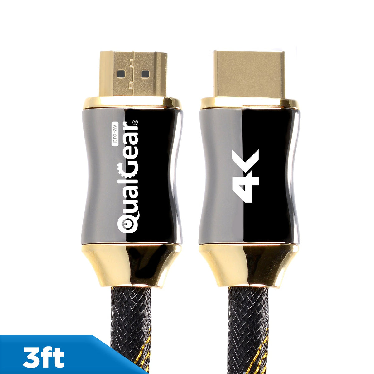 QualGear Premium Certified High Speed HDMI 2.0b Cable with Ethernet, 4K, Black