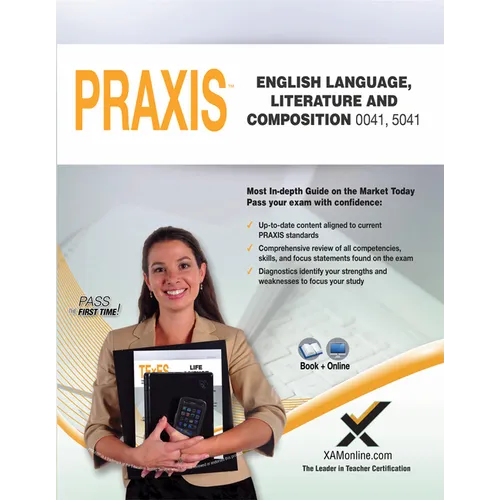 Praxis English Language, Literature and Composition 0041, 5041 Book and Online