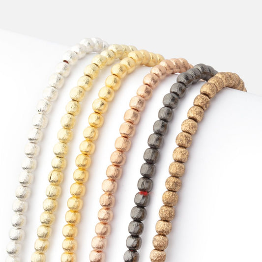 3mm Brushed Round Beads