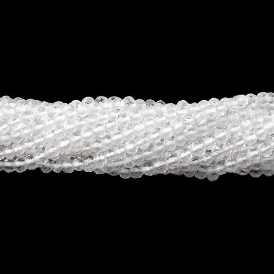 3mm Crystal Quartz Faceted Round Beads 13.75 inch 145 pieces