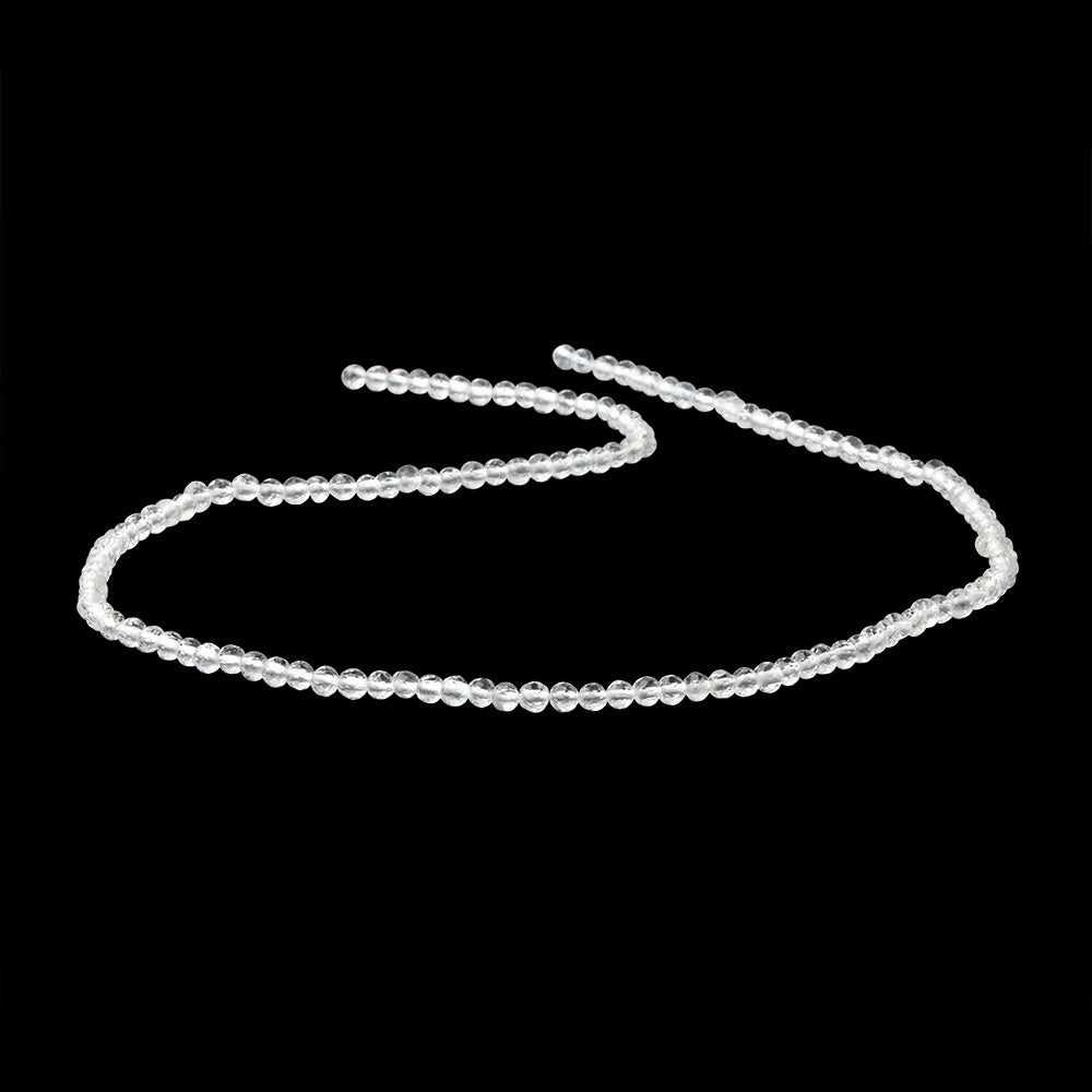 3mm Crystal Quartz Faceted Round Beads 13.75 inch 145 pieces