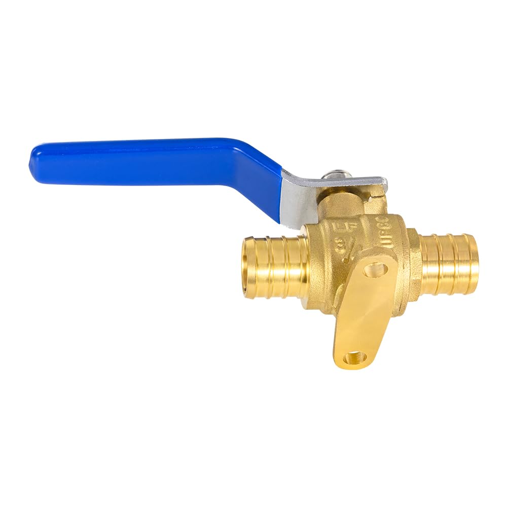 1" PEX Crimp Drop Ear Ball Valve, Blue (Lead Free)
