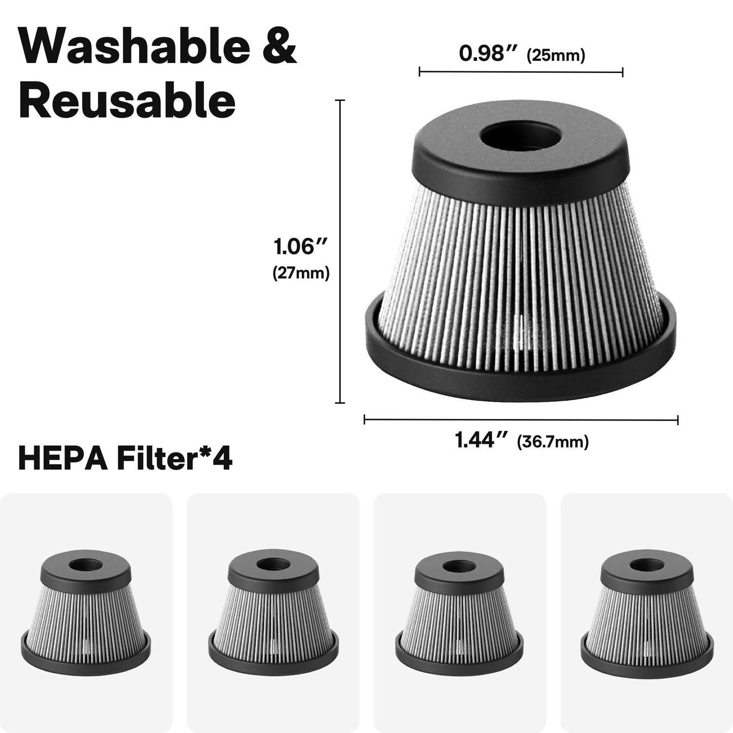 4-Pack Filters for Compressed Air Capsule