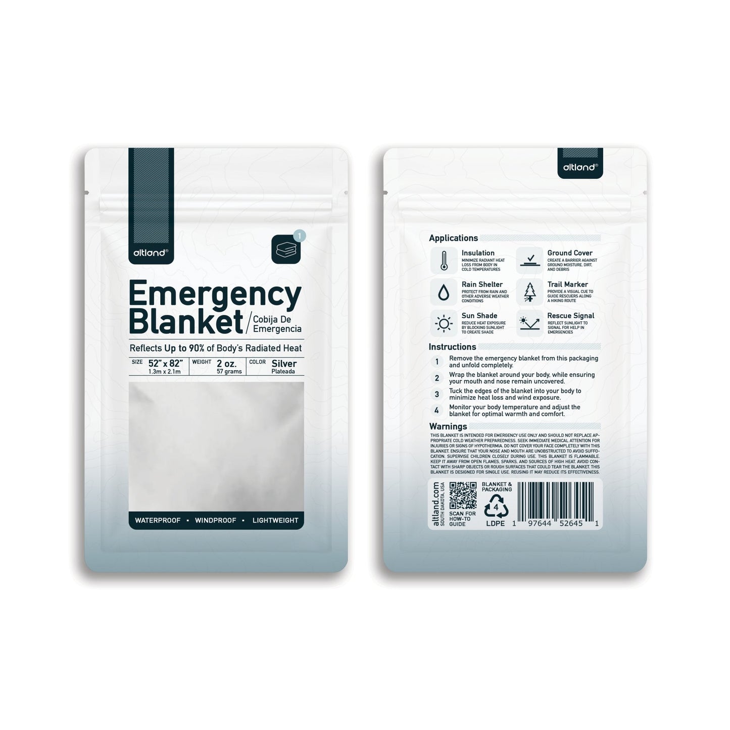 4 Pack of Emergency Blankets