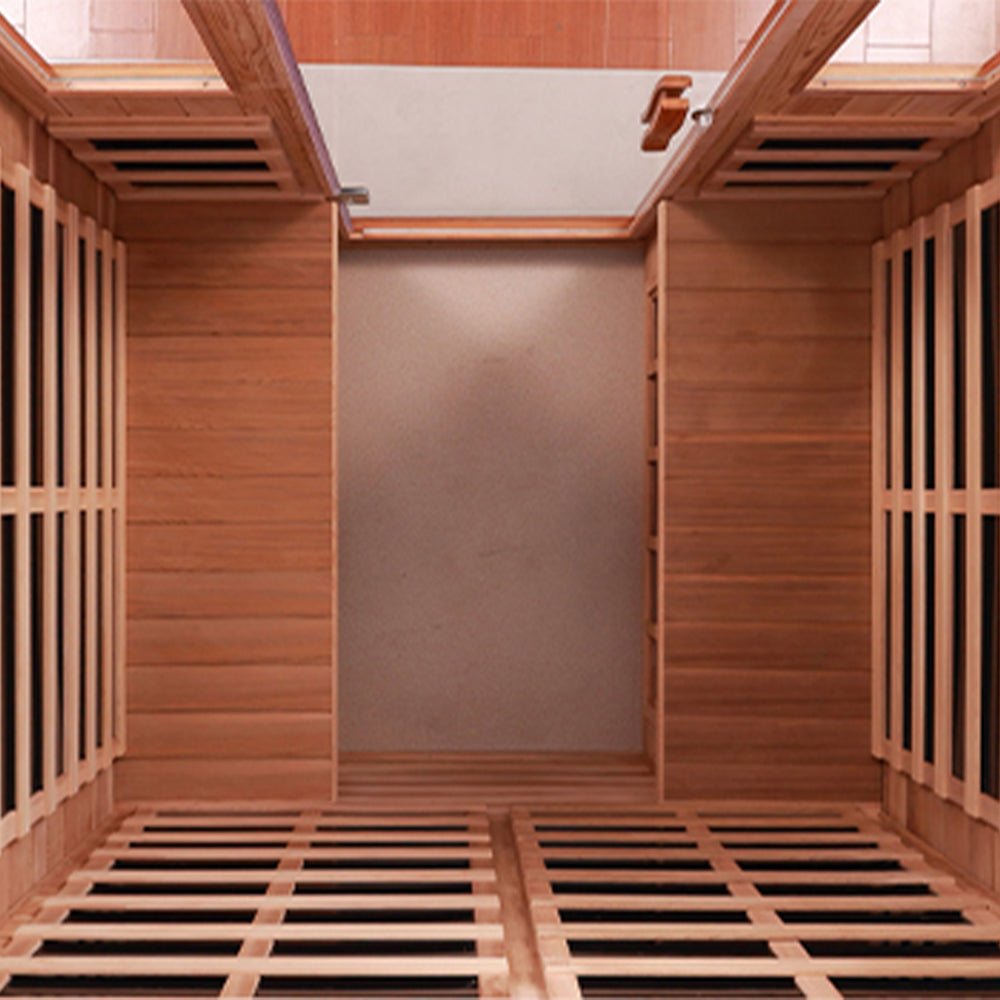 4-Person Luxury Low EMF Outdoor FAR Infrared Home Sauna With Bluetooth Audio, 2050W (SAK15372)
