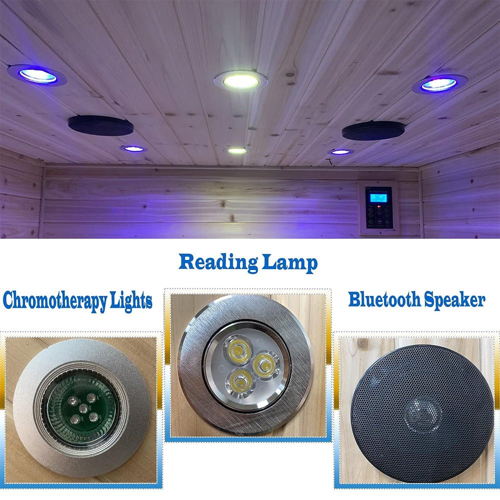 4-Person Outdoor Infrared Hemlock Sauna With Bluetooth Speakers & LED Lighting (96371524)