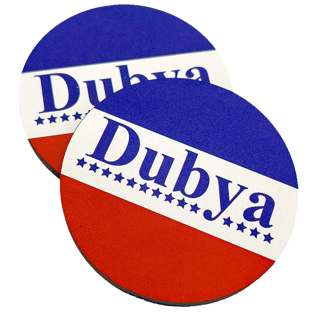 Dubya Campaign Button Wood Magnet