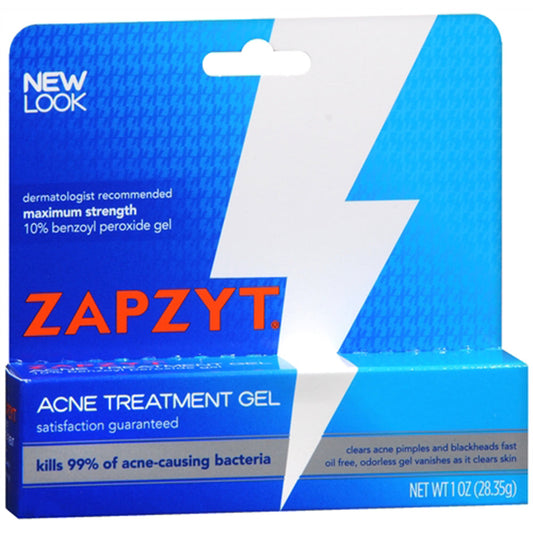 Zapzyt Acne Treatment Gel – 10% Benzoyl Peroxide Maximum Strength, 1 oz