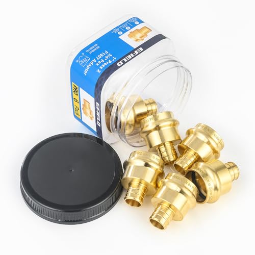 1" Press x 3/4" PEX Crimp Brass Adapter (Lead Free)