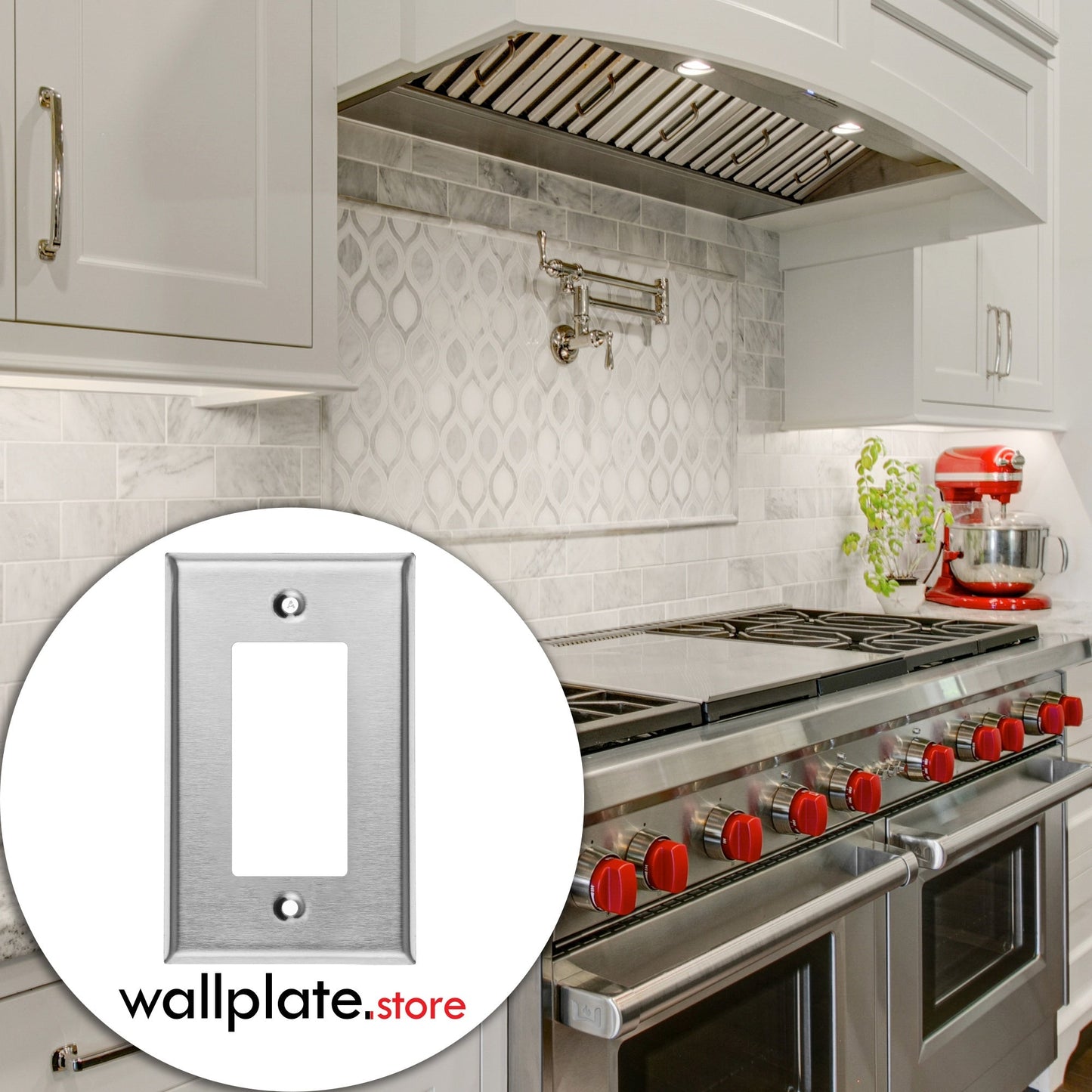 1 Gang GFI, Stainless Steel Decora Switch Wall Plate Cover, Standard Size