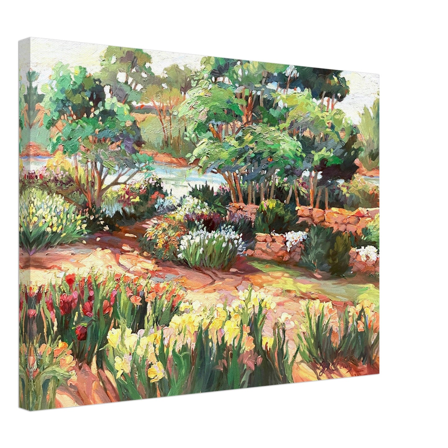 'Garden Symphony' Floral I 18x24 inch Art Print on Canvas I Original Artwork by American Artist Barbara Cleary