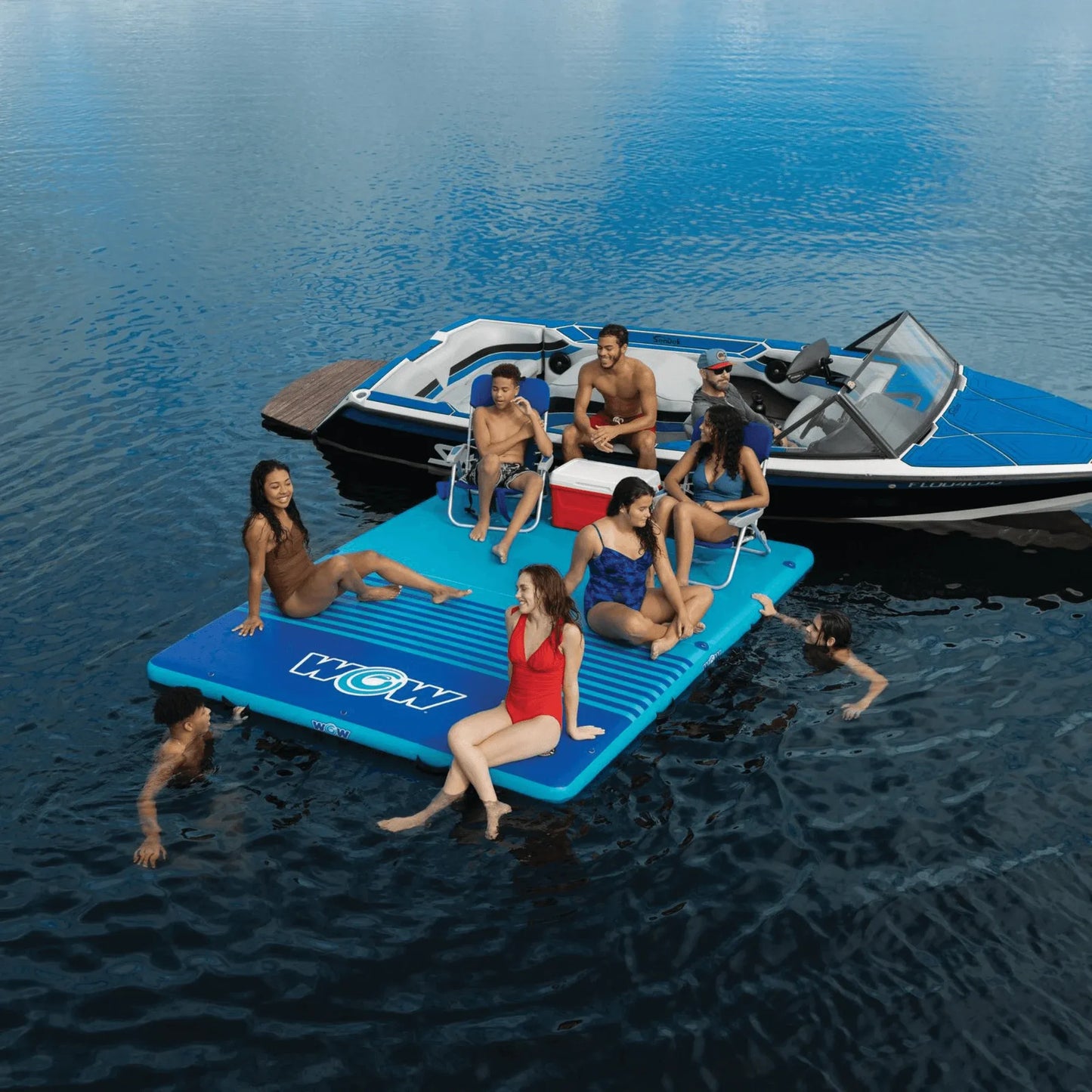 WOW Watersports 8'x5'x6" Drop Stitch Vacation Station Dock w 4 Handles