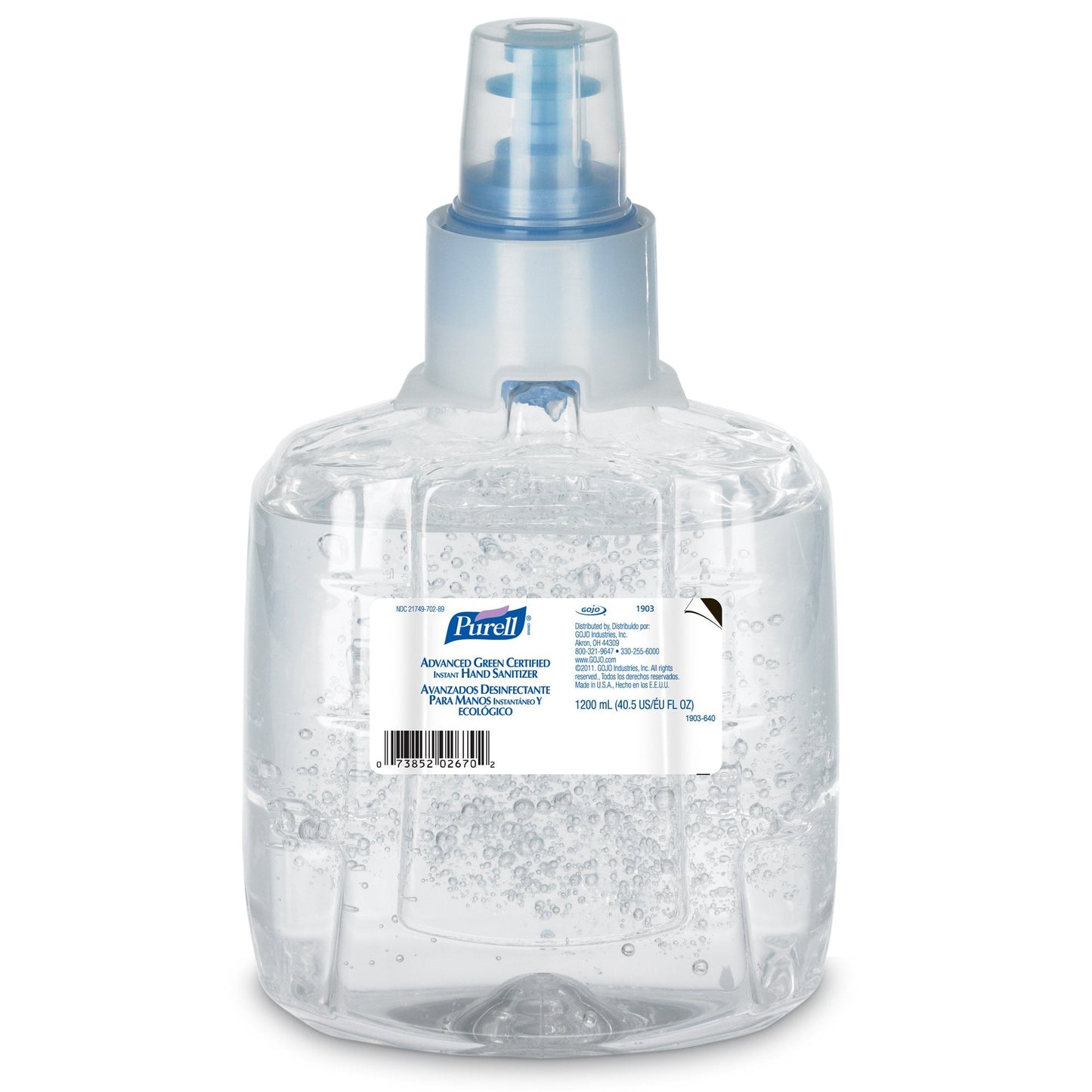Purell® Advanced Hand Sanitizer 1,200 mL 70% Ethyl Alcohol Gel Green Certified 1903-02