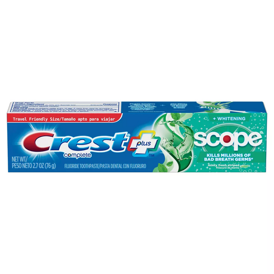 Crest Complete Plus Scope Whitening Fluoride Toothpaste Minty Fresh 2.7 oz