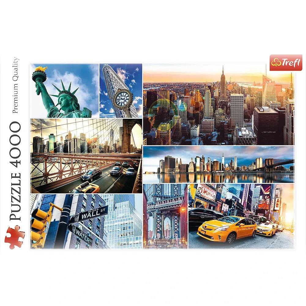 4000 piece Jigsaw Puzzles, New York - collage, NYC, Statue of Liberty, Brooklyn Bridge, Adult Puzzles, Trefl 45006