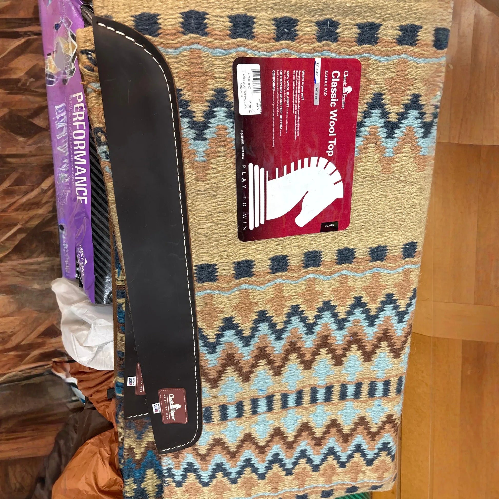 CLASSIC WOOL TOP PAD 32X34 SAND AQUA