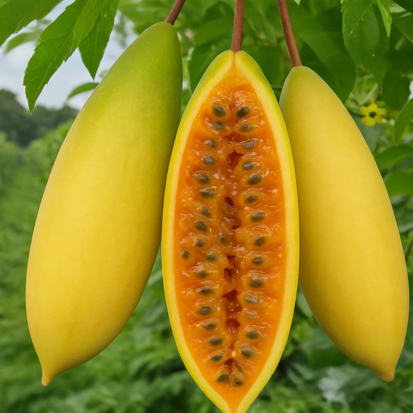 10 Banana Passionfruit Seeds (Passiflora Mollissima) - Rare Tropical Vine, Fast Growing, Sweet Fruits
