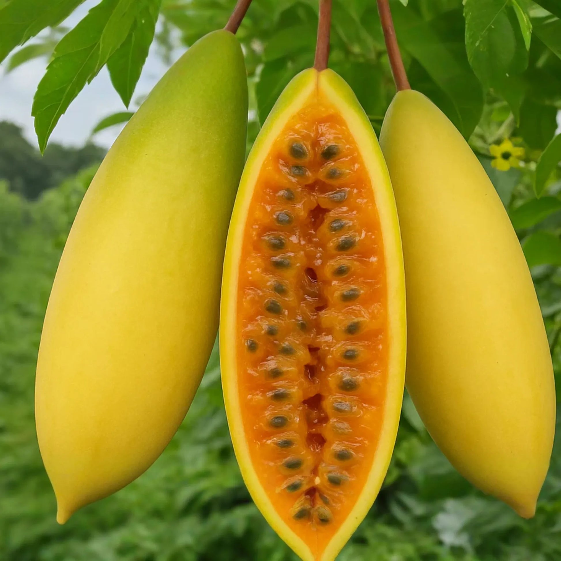 10 Banana Passionfruit Seeds (Passiflora Mollissima) - Rare Tropical Vine, Fast Growing, Sweet Fruits