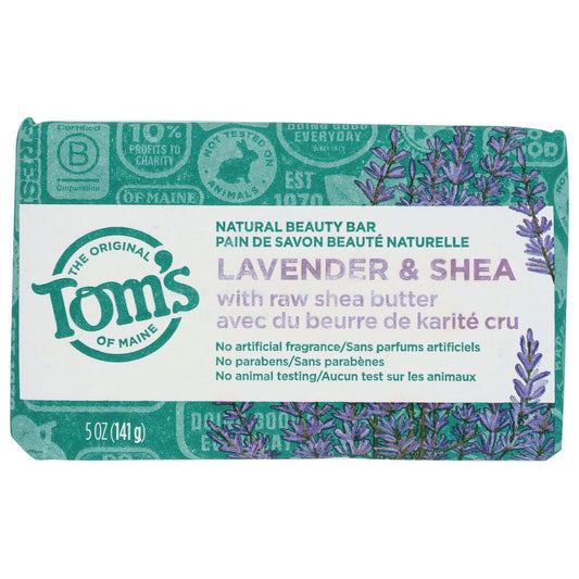 Tom's of Maine Beauty Bar Soap Lavender Tea Tree 5 Oz