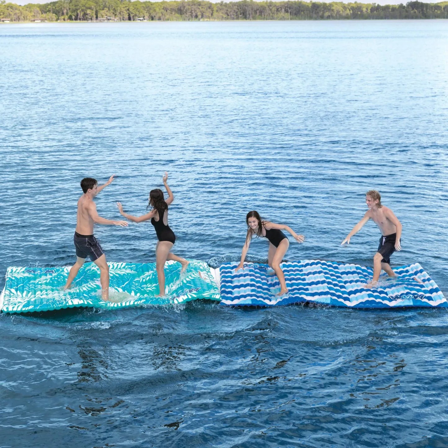 WOW Sports Teal Palm Leaves Water Walkway