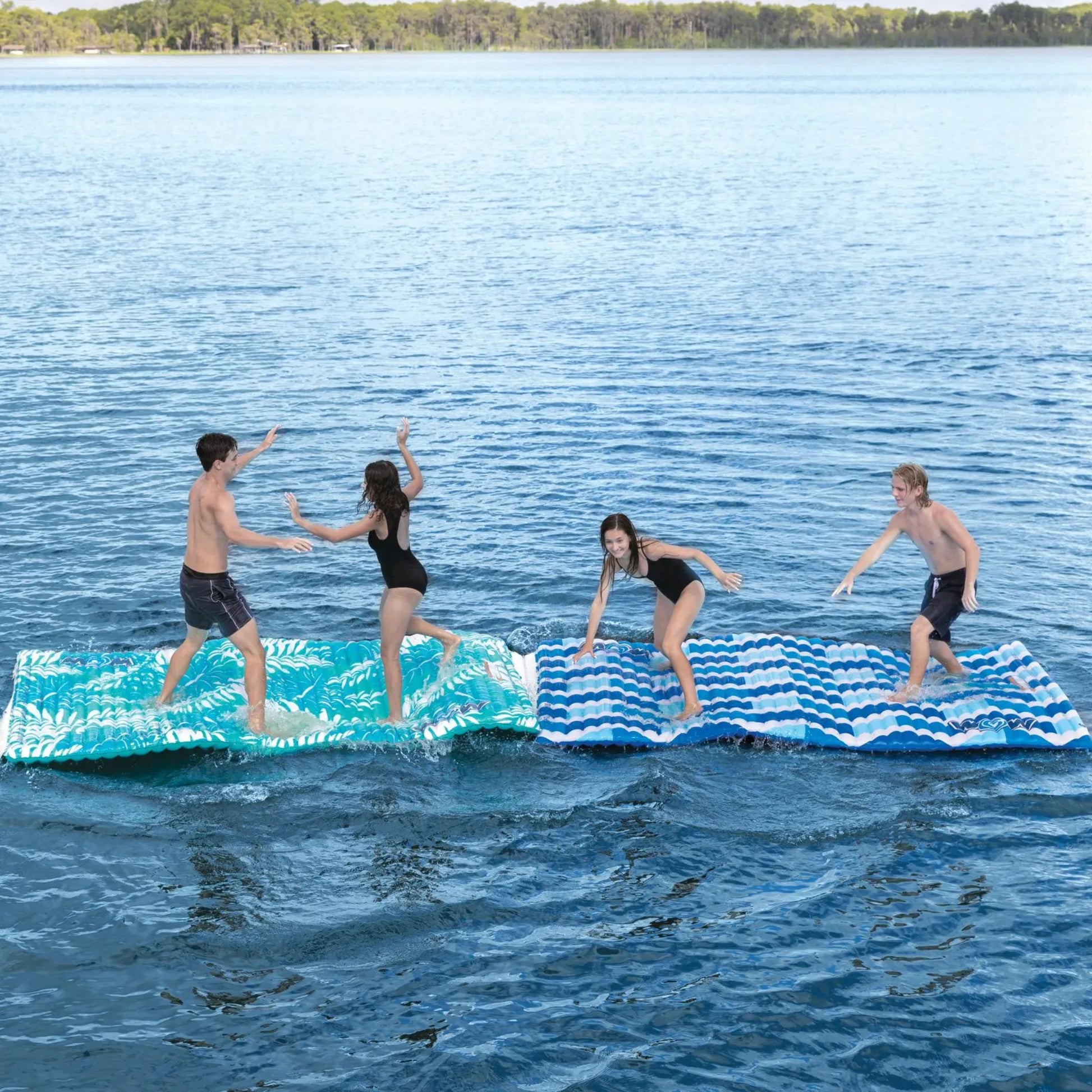 WOW Sports Teal Palm Leaves Water Walkway
